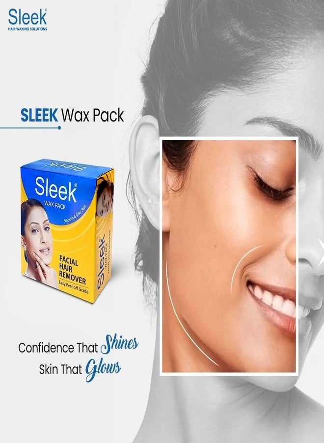 Sleek Wax Pack Facial Hair Remover, Easy Peel-off Grade, Smooth and Silky Skin, 80g - Image 3