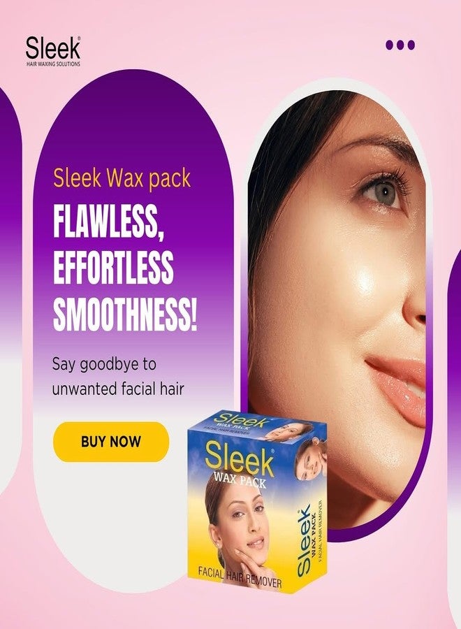 Sleek Wax Pack Facial Hair Remover, Easy Peel-off Grade, Smooth and Silky Skin, 80g - Image 4
