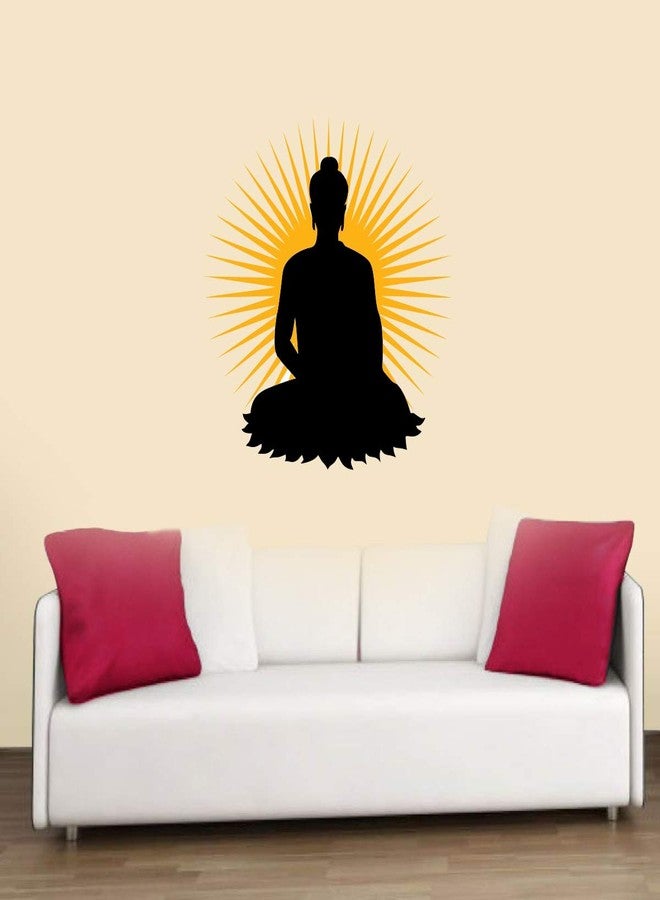 VCREATE DECOR ملصق حائط بوذا من VCREATE DECOR (فينيل PVC، المقاس: 58 سم × 56 سم) - Image 3