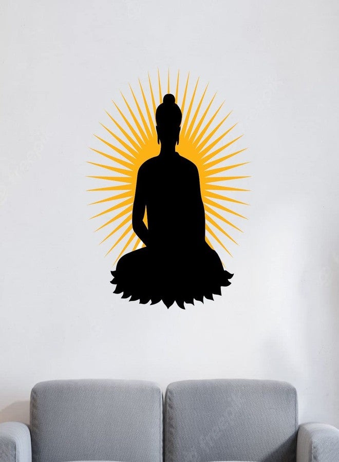 VCREATE DECOR ملصق حائط بوذا من VCREATE DECOR (فينيل PVC، المقاس: 58 سم × 56 سم) - Image 5
