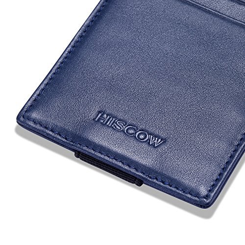 HISCOW Car Sun Visor Card Holder with Elastic Band Fastener - Italian Calfskin (Dark Blue) - Image 5