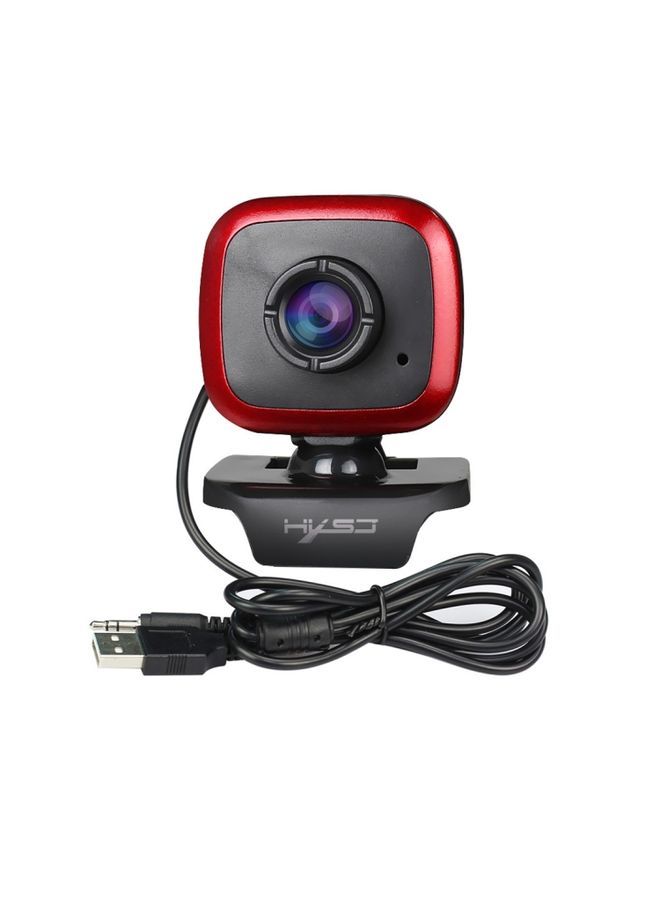 HXSJ A849 480P Adjustable 360 Degree HD Video Webcam PC Camera with Microphone(Black Red)