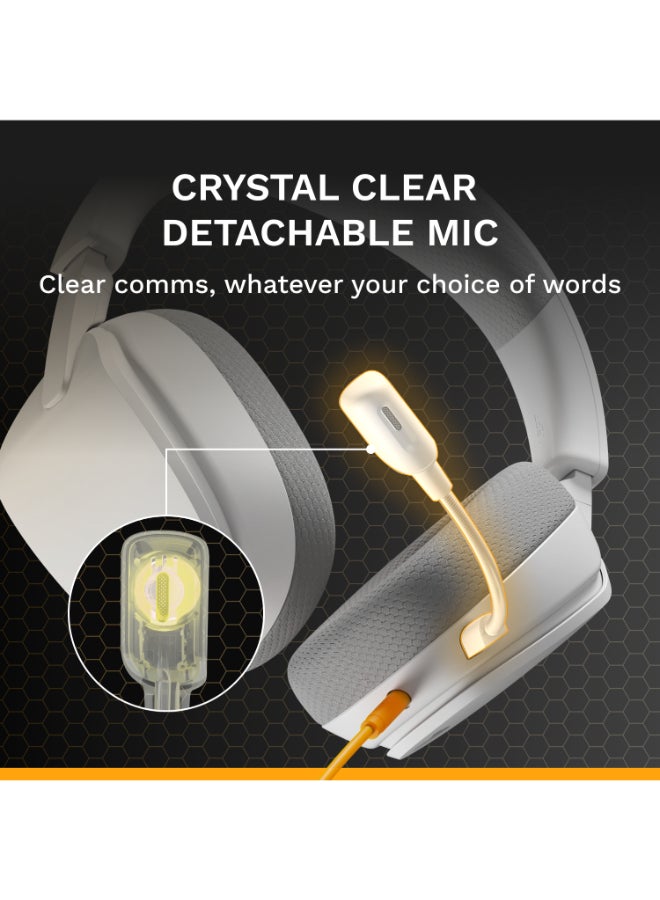 GLORIOUS GHS Eternal Stereo Gaming Headset for PC, PS5, PS4, Xbox, Switch - Specially Tuned Driver, Adjustable Detachable Microphone, 3.5mm - Durable, All Day White - Image 4