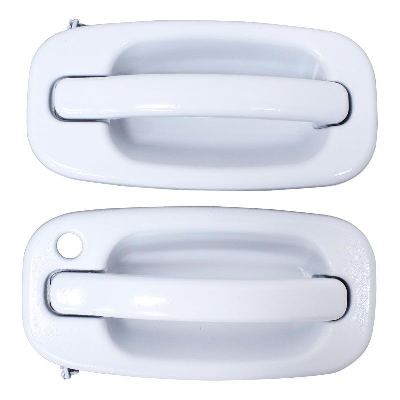 MOTOKU Front Driver and Passenger Side Exterior Door Handle Olympic White for Chevrolet Silverado 1500 2500 3500 Suburban Tahoe Avalanche GMC Sierra Yukon - Image 2