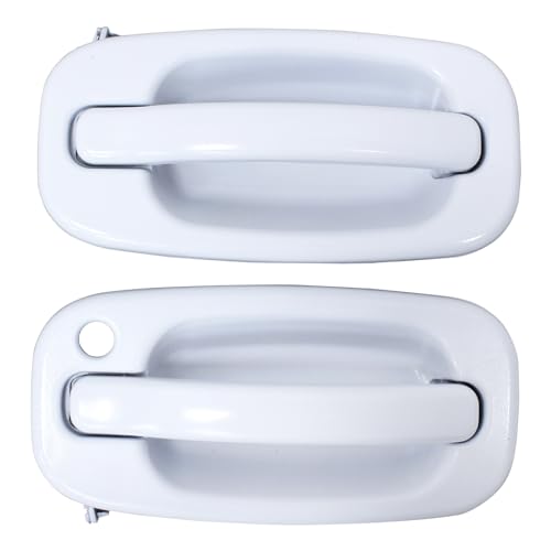 MOTOKU Front Driver and Passenger Side Exterior Door Handle Olympic White for Chevrolet Silverado 1500 2500 3500 Suburban Tahoe Avalanche GMC Sierra Yukon - Image 1