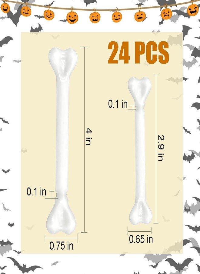 Suartus Mini Plastic Bones, 24Pcs Halloween Small Human Skeleton Bones,Artificial Skull Bones,White Fake Bone for Halloween Carnival Party Decoration Costume Prop Cosplay DIY Supplies - Image 2