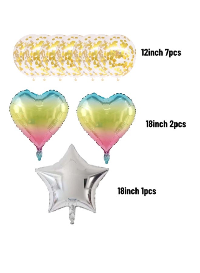 “2026 Gold Number Foil Balloon Set with Heart, Star & Confetti Balloons – New Year, Anniversary & Party Decoration” - Image 3