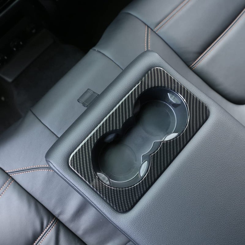 Water Cup Holder Frame Trim Cover Interior Accessories for 2020 2021 2022 2023 Land Rover Defender 90 110 130 Made of ABS Carbon Fiber