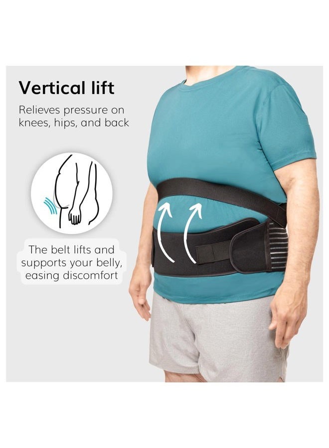 BraceAbility Obesity Belt Stomach Holder - Plus Size Men and Women's Big Belly Support Band Girdle for Hanging Stomach, Pendulous Abdominal Support, Lower Tummy Fat Lifter Pannus Sling (2XL) - Image 3