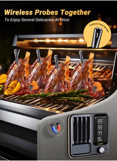 INKBIRD INKBIRD Wireless BBQ Thermometer INT-14-BW Three-Mode with 4 Probes WiFi Bluetooth Meat Thermometer with Temperature Pre-alarm and Timer IP67 Waterproof Smart Food Thermometer for BBQ Grill Oven  - Image 3
