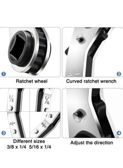 KASTWAVE Hvac Service Wrench Refrigeration Service Wrench Set, 3/8 to 1/4, and 5/16 to 1/4, Ratchet Wrench Refrigeration Tool Set Air Conditioner Valve with Hexagon Bit Adapter Kit for Equipment Repair  - Image 3