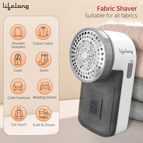 Lifelong 2-in-1 Lint Remover for Clothes with Brush |9000 RPM| Fabric Shaver for Woollen Sweaters, Cotton Clothes, Sofa Covers | Dust & Pet Hair Remover from Clothes - Batteries Not Included (LLELR09) - Image 5