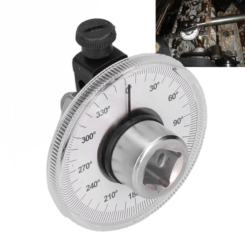 Torque Angle Gauge 1/2in Drive Tool 360 Degree Scale With 2 Degree Increments - Adjustable Dual-length Holding Rod Torque Wrench Adapter for Universal Car Engine Repair - Image 4