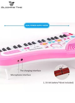 BLOOMING TIME Children's Electronic Piano With 37 Keys, Early Education Educational Music Toy, Pink  - Image 2
