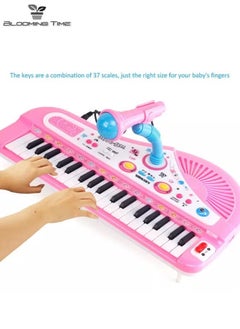 BLOOMING TIME Children's Electronic Piano With 37 Keys, Early Education Educational Music Toy, Pink  - Image 4