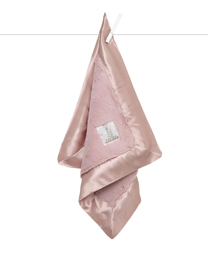 Little Giraffe Baby Blanket  Luxe Soft Blanket with Satin Trim  Baby Stroller Blanket  Newborn Baby Essentials  Baby Gifts  17 x 17  Dusty Pink
