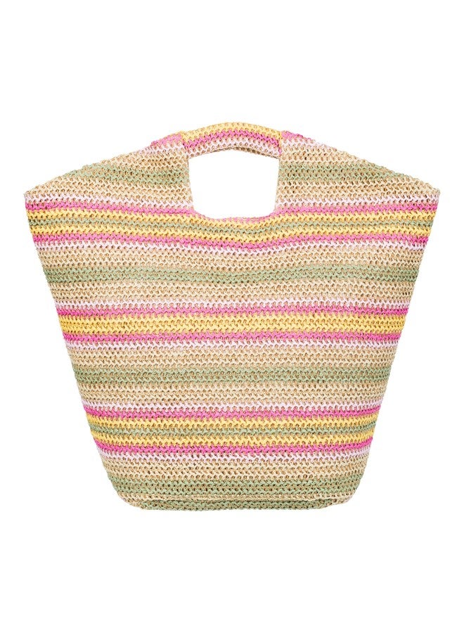 Roxy Women's Beach Tote Bag | Travel | Vacation | Straw | Lightweight | Breathable, Coco Pearl - Natural Banana, One Size, Large Capacity Lightweight Causal Woven Straw Jute Beach Tote Bag - Image 5