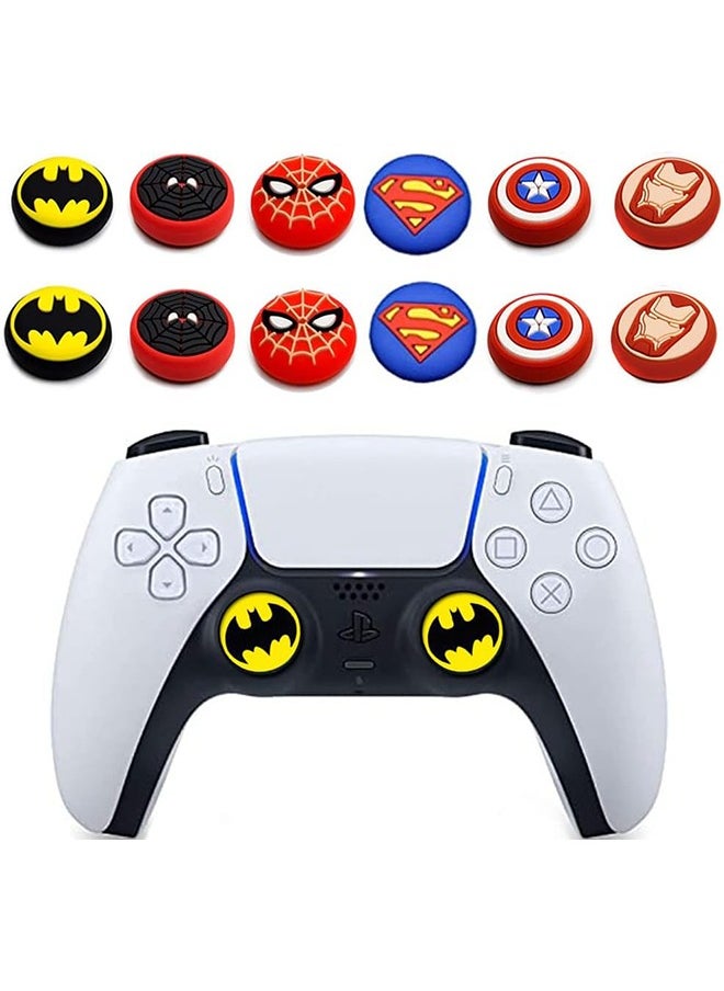 Generic 12Pcs Analog Thumb Grip Stick Cover, Wireless Controllers Game Remote Joystick Cap, Fantastic Non-Slip Silicone Handle Protection Cover for PS5/PS4/Xbox one/360/Nintendo Switch PRO  - Image 1