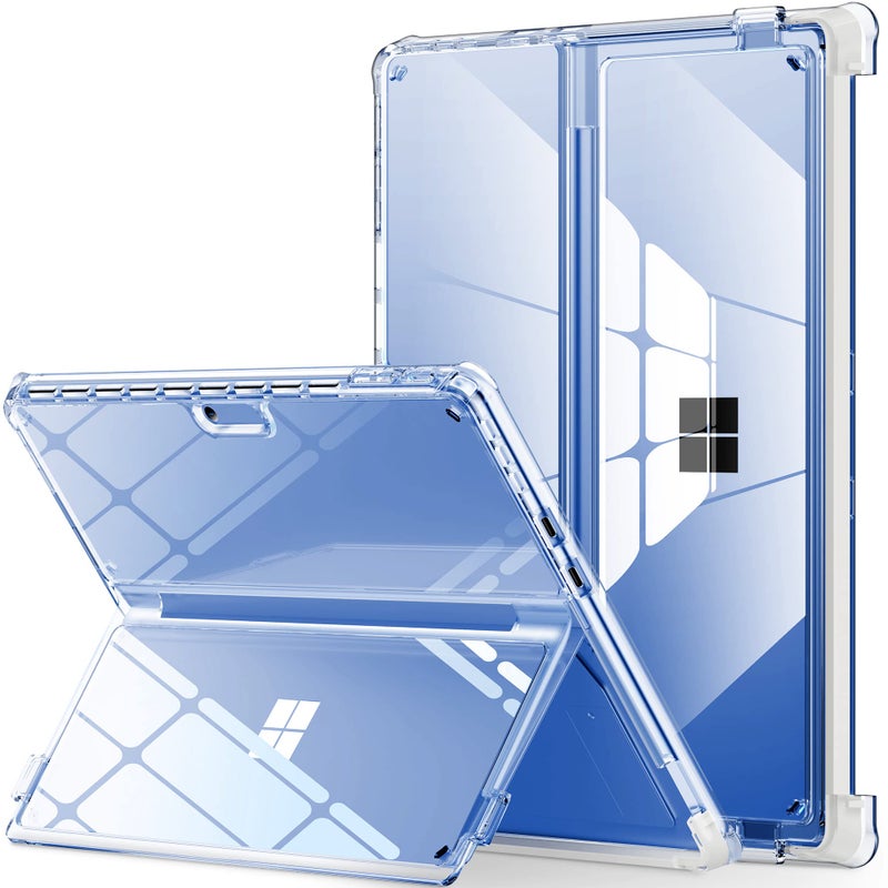 INFILAND Microsoft Surface Pro 11 AI109 5G Case 13 Inch 2022 Full Crystal Clear AntiYellowing Allinone Protection Shell Cover Work with Type Cover Keyboard Surface Slim Pen 2 Bayer Clear