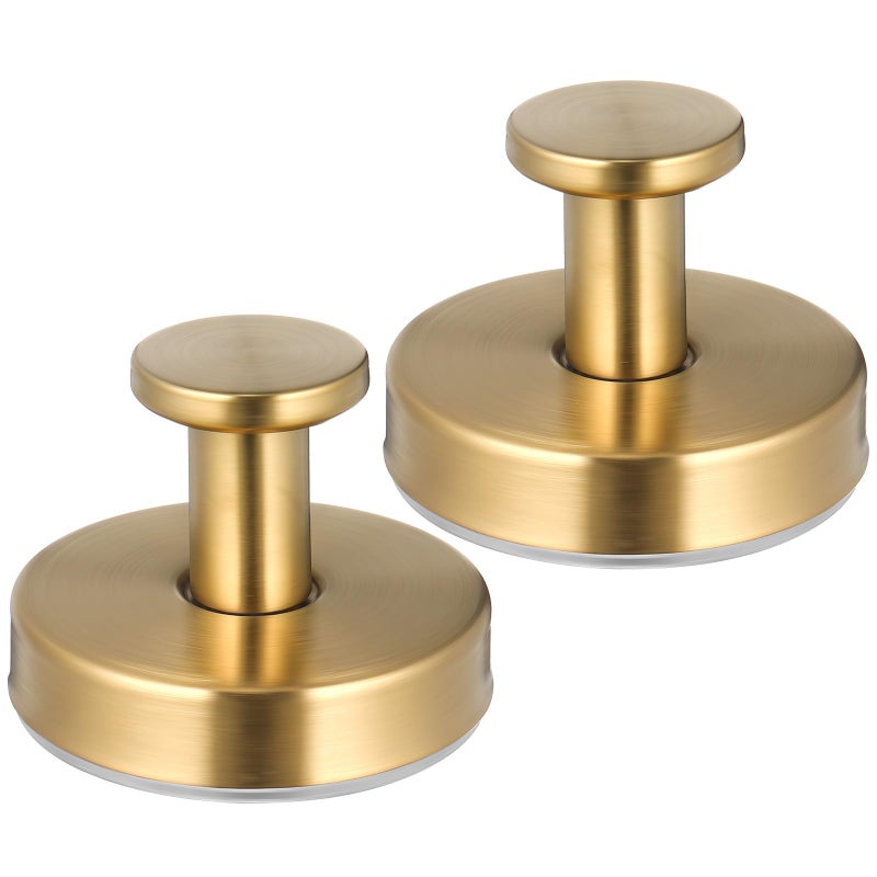 Stainless Steel Suction Cup Hooks Heavy Duty Set of 2 Brushed Gold Finish - Image 2