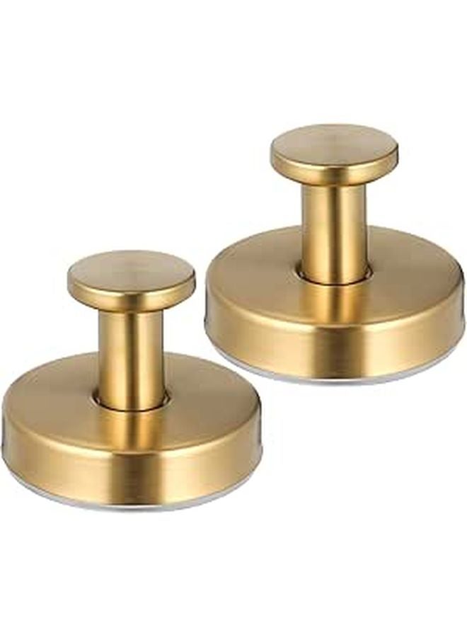Stainless Steel Suction Cup Hooks Heavy Duty Set of 2 Brushed Gold Finish - Image 1