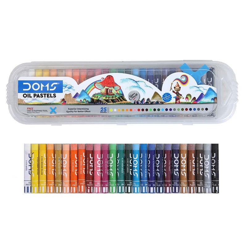DOMS OIL PASTELS PACK OF 25 COLOR SHADES - Image 1