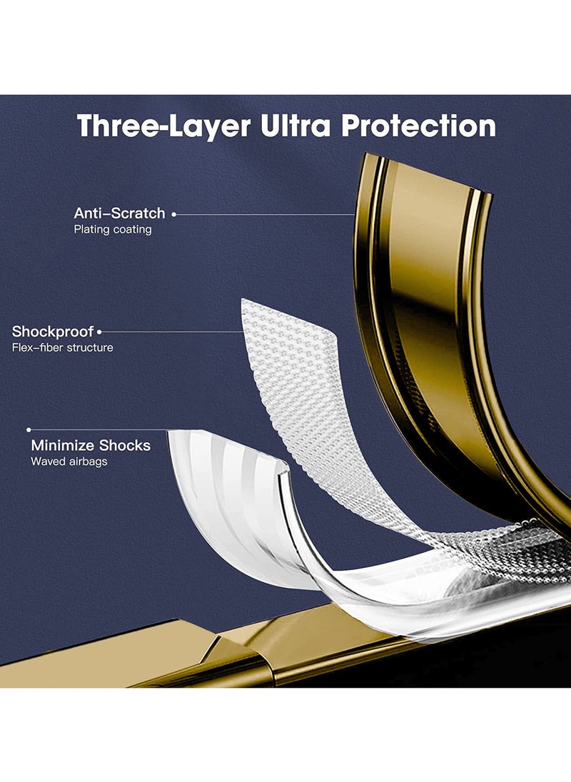 Wtech TPU Luxury Plating Raised Lips Camera Hole Case Cover For Realme 12 Pro / 12 Pro+ / 12 Pro Plus 5G 2024 Gold  - Image 4