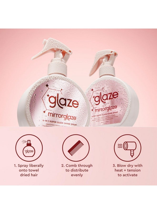 glaze MirrorGlaze Super Sleek Hair Shine Spray - Transforms Frizz to Glass-Like Shine, Protects from Heat, Blocks Humidity + Repairs Bonds - 6.4 oz - Image 5
