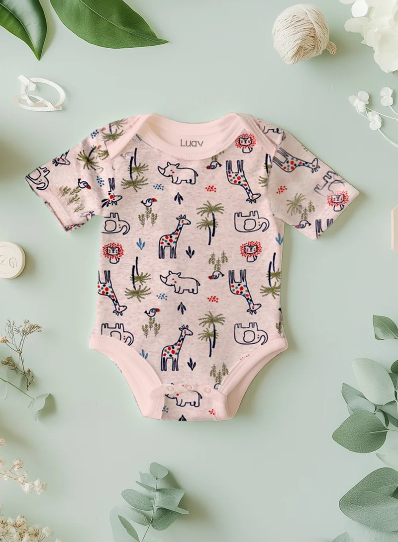 Luay BL_EL 100% Organic Cotton T-shirt+Onesies Pack of 3 set Baby 3in 1Gift Set for Unisex Baby Pure Cotton_Soft,Smooth& Machine,Washable,Breathable Fabric for Men | Best Price UAE