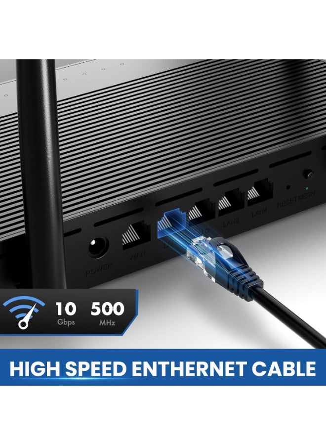 Ultra Clarity Cables Ethernet Cable Cat6 15M/50ft High-Speed 10Gbps LAN Cable with Gold Plated RJ45 Connector for Router, Modem, PC, Switches, Hub, Laptop, Black, 1 Pack - Image 2