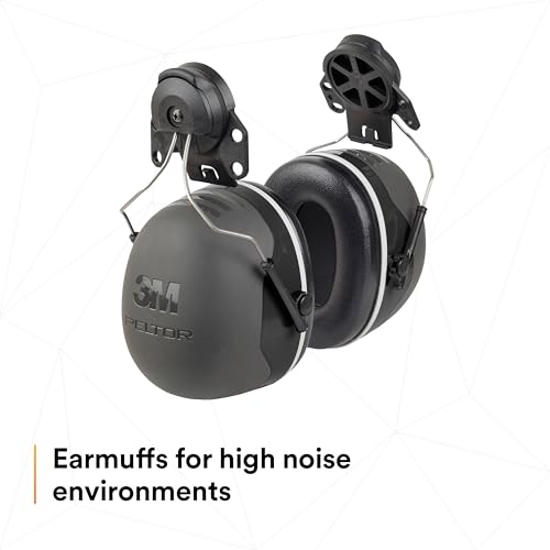 3M PELTOR Ear Muff Hearing Protection, Cap Style Hard Hat Attached Earmuffs, X Series X5P3E, NRR 31 dB, Pack of 1, Construction, Manufacturing, Maintenance, Woodworking, Heavy Engineering, Black - Image 5