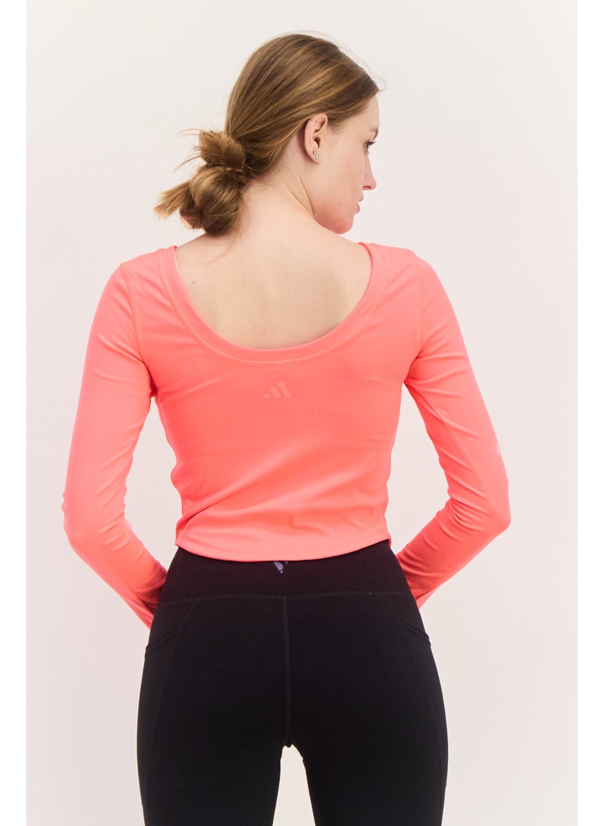 Adidas - Women Sportswear Fit Long Sleeves Brand Logo Top, Pink - Image 1