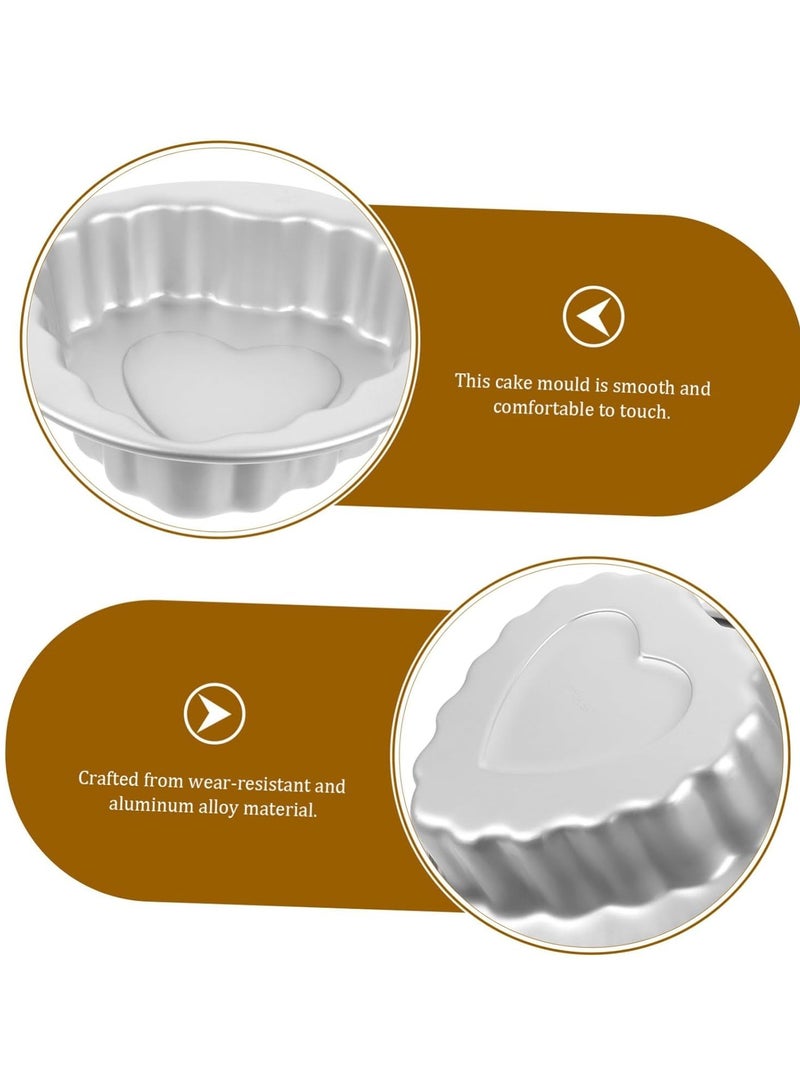 Zikra 5pcs Cake pan, Cake Baking Mold Pudding Mold, Small Cake Mold Cake Tins for Baking Tart molds for Baking Metal Cake Tin Cake Mould Mini Tart pan Baking Molds Aluminum Alloy Caramel - Image 3