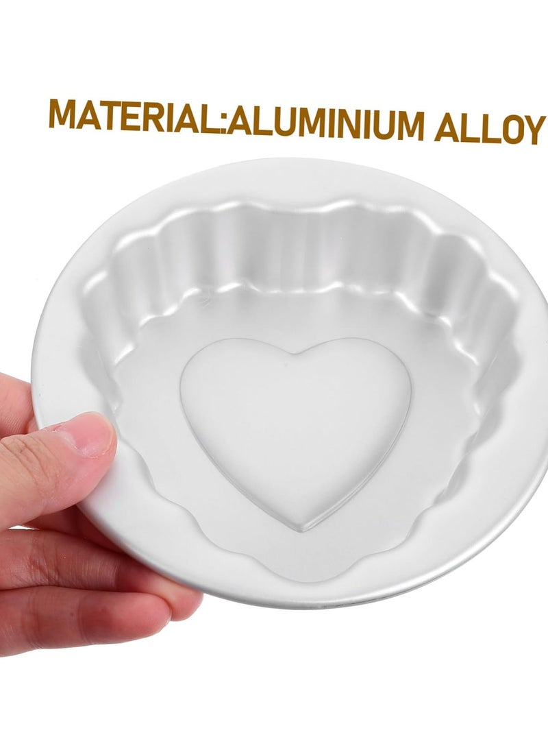 Zikra 5pcs Cake pan, Cake Baking Mold Pudding Mold, Small Cake Mold Cake Tins for Baking Tart molds for Baking Metal Cake Tin Cake Mould Mini Tart pan Baking Molds Aluminum Alloy Caramel - Image 2