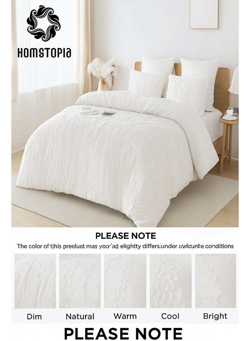 هوم توبيا طقم لحاف فاخر كينج سايز 6 قطع من HOMETOPIA مقاس 264×229 سم – قماش بنقشة بارزة، ناعم للغاية وقابل للتهوية، مريح، مناسب لجميع الفصول، جودة عالية، مثالي للغرف المكيفة والاستخدام المنزلي في السعودية - Image 5