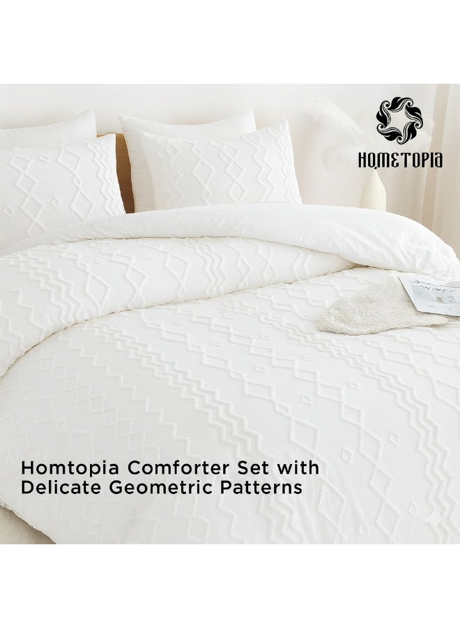 هوم توبيا طقم لحاف فاخر كينج سايز 6 قطع من HOMETOPIA مقاس 264×229 سم – قماش بنقشة بارزة، ناعم للغاية وقابل للتهوية، مريح، مناسب لجميع الفصول، جودة عالية، مثالي للغرف المكيفة والاستخدام المنزلي في السعودية - Image 1