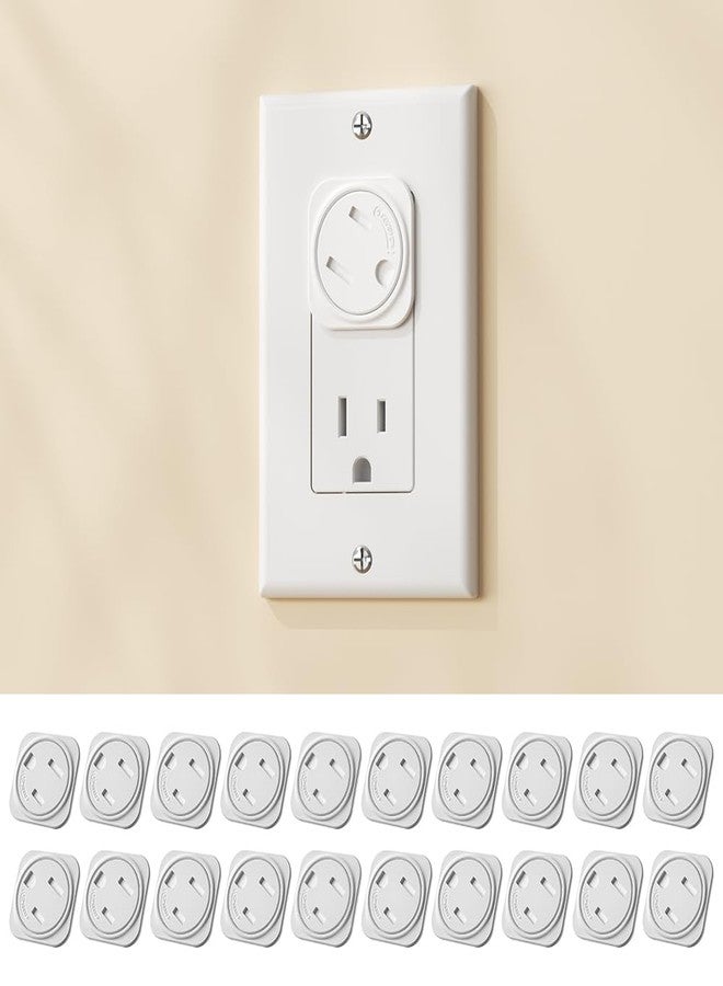 EUDEMON 20 Pack Baby Safety Plug Socket Covers, Childproof US Outlet Plug Covers, Easy to Use (White) - Image 1