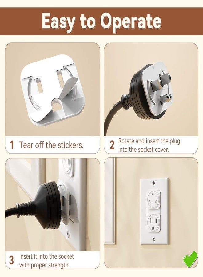 EUDEMON 20 Pack Baby Safety Plug Socket Covers, Childproof US Outlet Plug Covers, Easy to Use (White) - Image 2