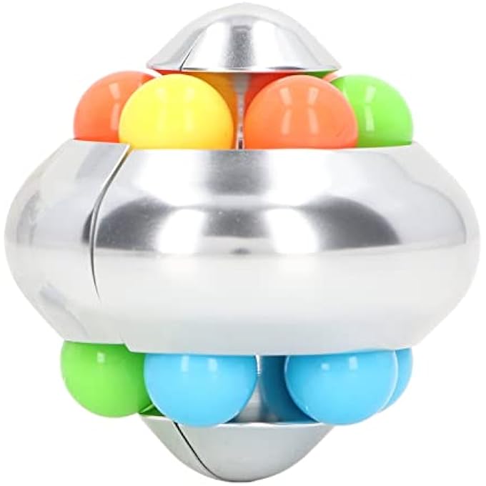 KOSDFOGE Rotating Ball Puzzle Toy Adult Teenager Portable Funny Stress Relief Bead Rotation Toy for Home Office(Elegant Silver) - Image 3