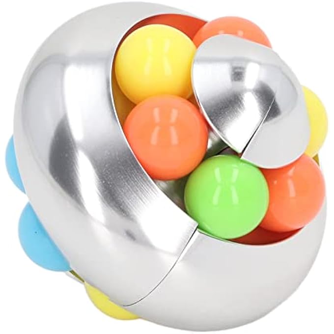 KOSDFOGE Rotating Ball Puzzle Toy Adult Teenager Portable Funny Stress Relief Bead Rotation Toy for Home Office(Elegant Silver) - Image 4