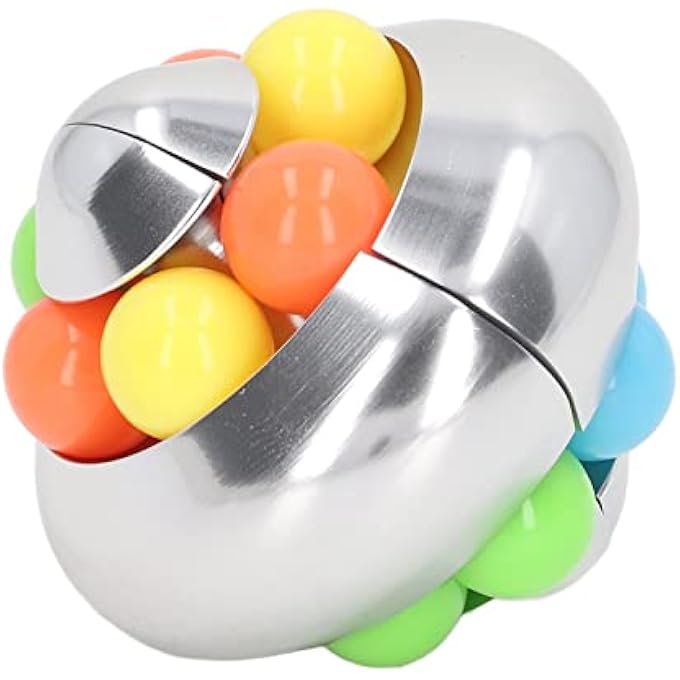 KOSDFOGE Rotating Ball Puzzle Toy Adult Teenager Portable Funny Stress Relief Bead Rotation Toy for Home Office(Elegant Silver) - Image 5