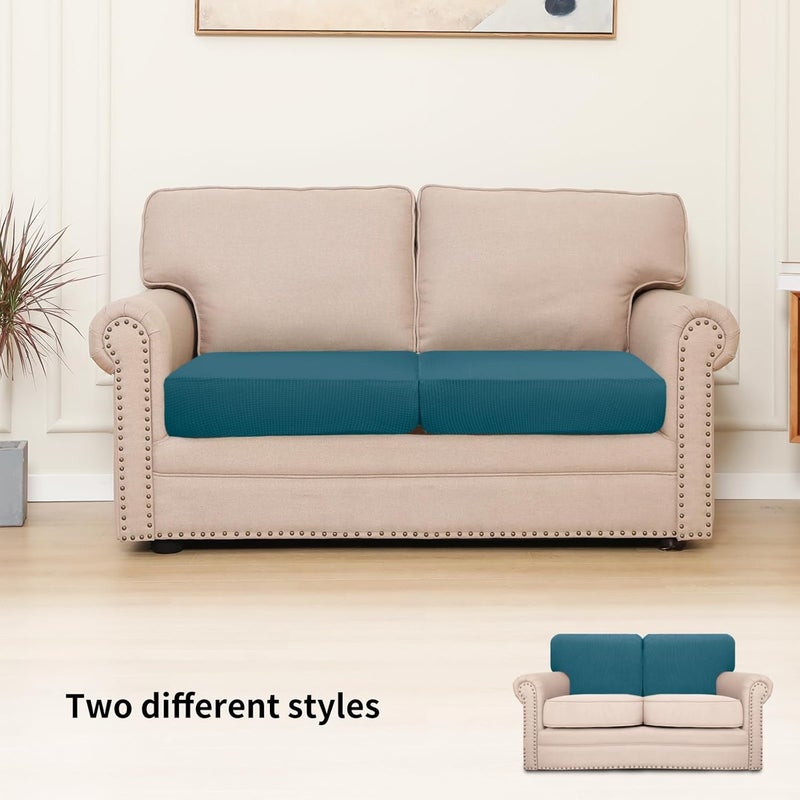 إيزي-جوينج أغطية وسائد الفناء المقاومة للماء من Easy-Going، غطاء فقط 24x24x4 بوصة، عبوة من قطعتين، بديل غير قابل للانزلاق لوسائد الجلوس الخارجية مع سحاب، أحمر عيد الميلاد. - Image 2