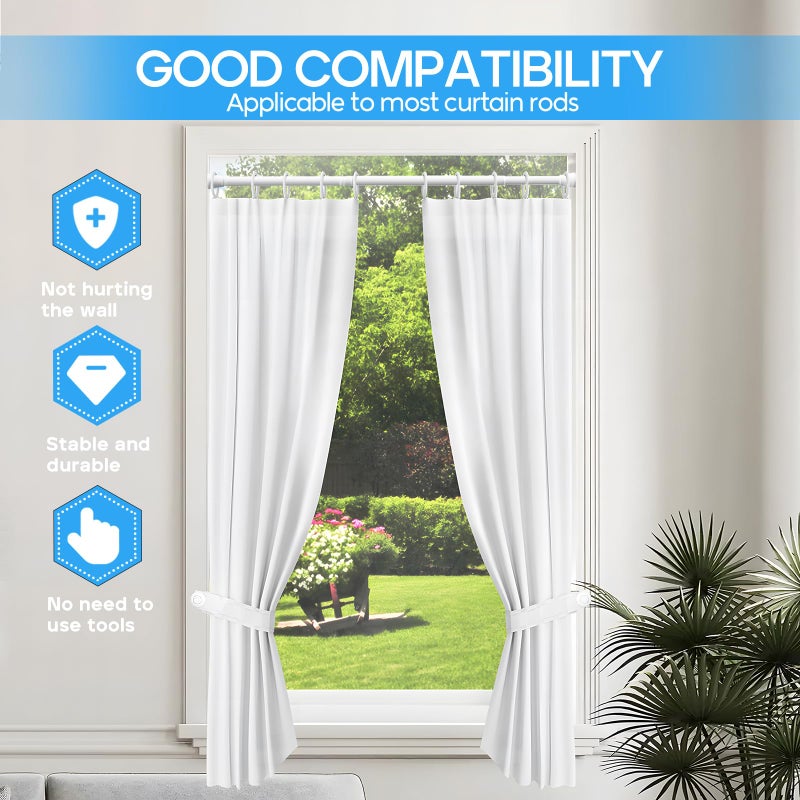 ZipGlo Tension Curtain Rod 1pcs Tension Rods For Windows 28 To 48 Inch Spring Adjustable White Tension Curtain Rod of Bathroom Window Curtain Rod Non Slip Tension Rod - Image 4