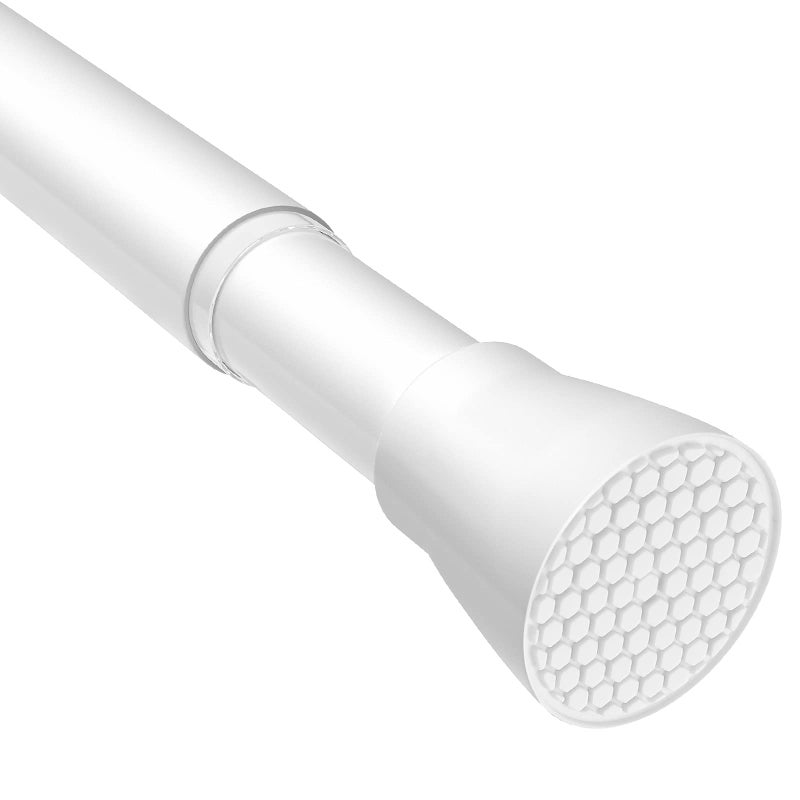 ZipGlo Tension Curtain Rod 1pcs Tension Rods For Windows 28 To 48 Inch Spring Adjustable White Tension Curtain Rod of Bathroom Window Curtain Rod Non Slip Tension Rod - Image 1