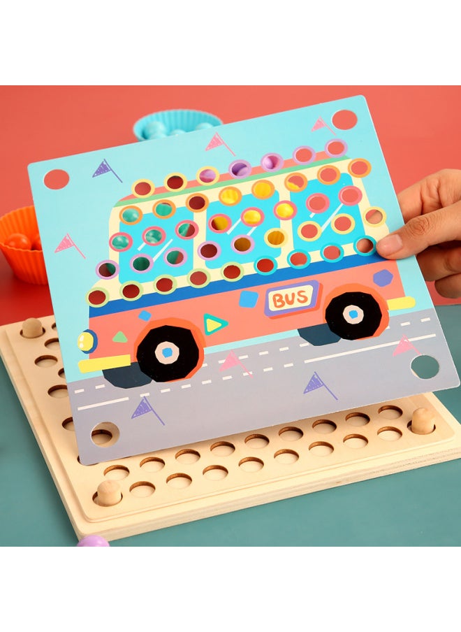 Fun Squirrel Clip Music Game Puzzle Focus Training Clip Beads Baby Color Classification Multifunctional Wooden Toys-Color:YF-advanced Clip Beads  - Image 4