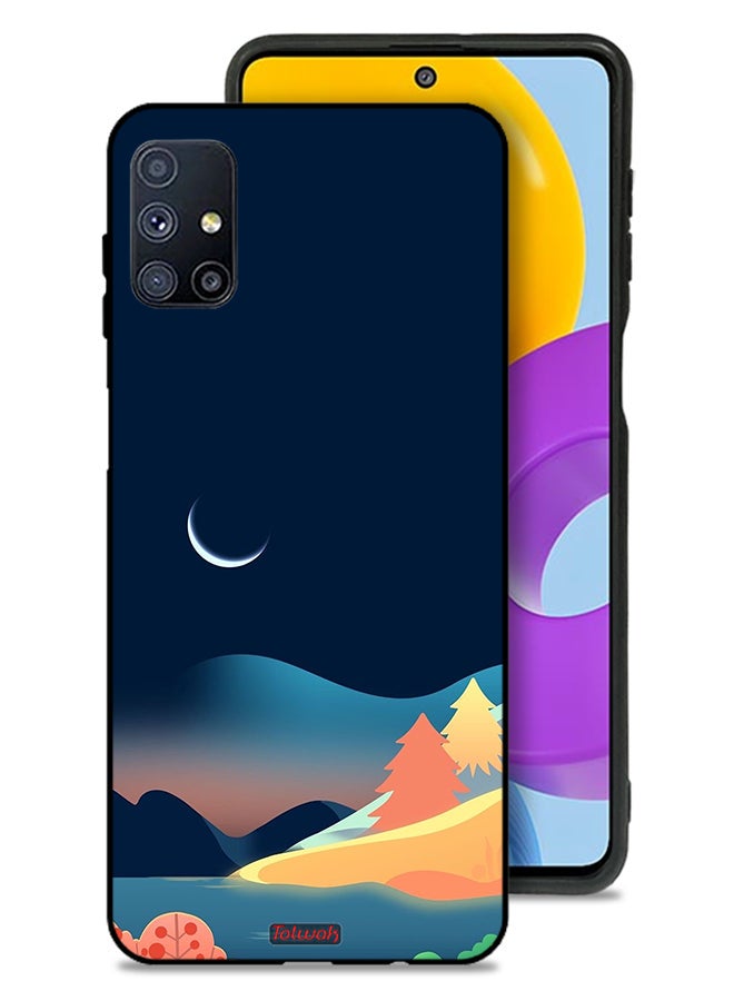 Tolwak Samsung Galaxy M51 Protective Case Cover Moon Abstract Drawing Art - Image 1