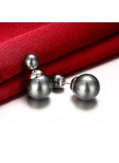 Chic Pearl Stud Earrings for Women AKE052-D white gold black pearl stud earrings