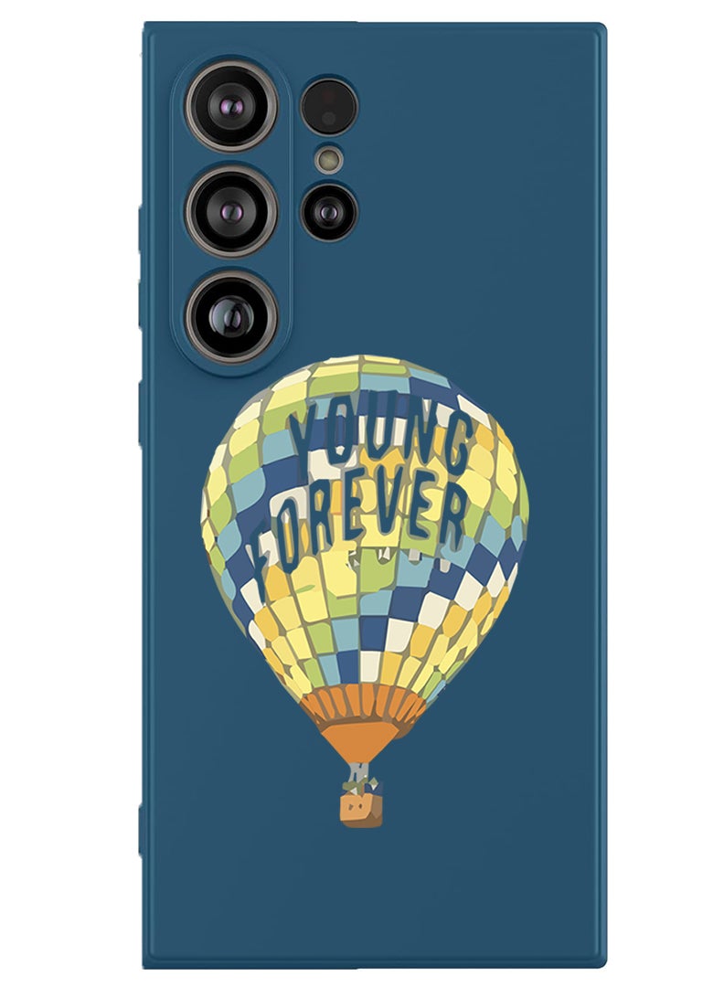 Theodor Protective Slim Fit Case Liquid Silicone Cover with Full Body Protection Anti-Scratch Shockproof Case For Samsung Galaxy S25 Ultra (Blue) - Young forever-01 - Image 1