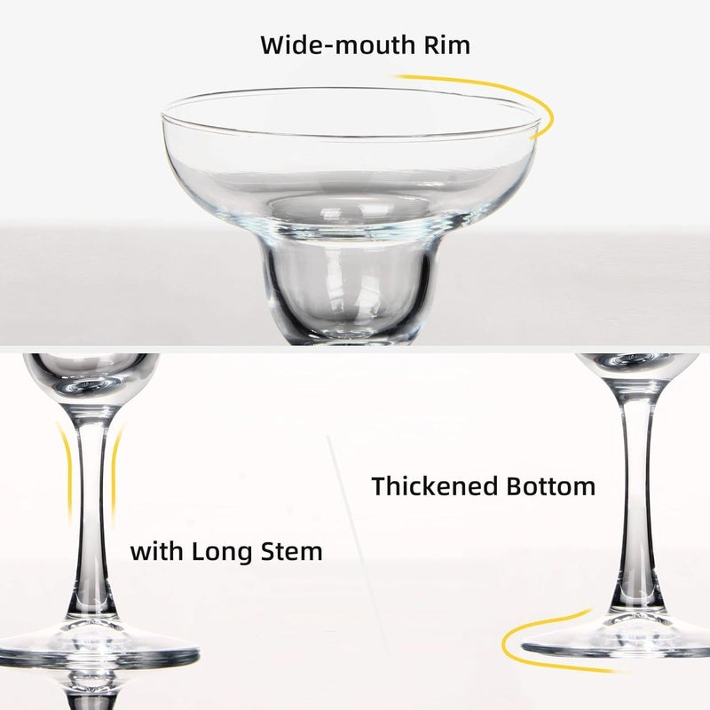 RAGYULA RAGYULA Margarita Glasses Set of 6 Cocktails Water Wine Juice Dessert and Everyday UseTransparent 190 ML Clear  - Image 2