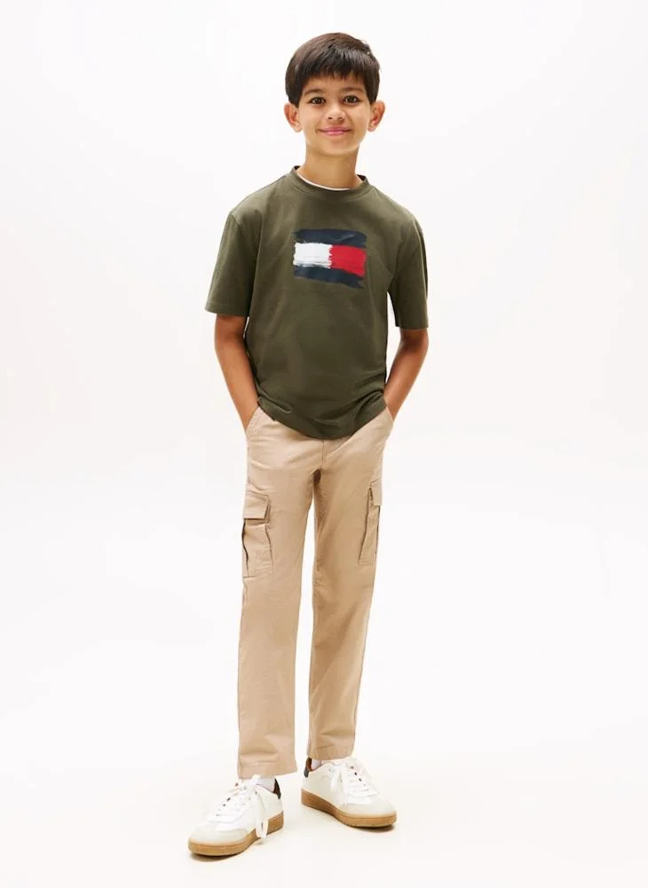 TOMMY HILFIGER Kids Flag Crew Neck T-Shirt
